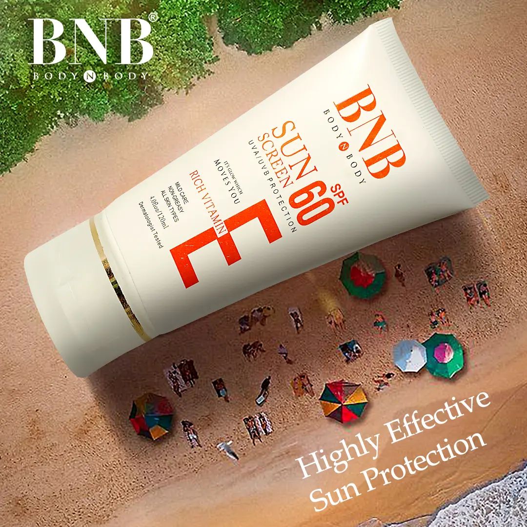 Sun Block Sun Scream | BNB | SPF60 Vitamin E | UVA / UVB Shield for All Skin Types | Protect Your Skin - 120ml