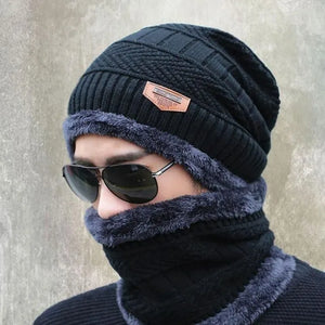 Winter Stylish Knit Beanie Cap Neck Warmer Gloves Set | Men | Women | 3 PCS